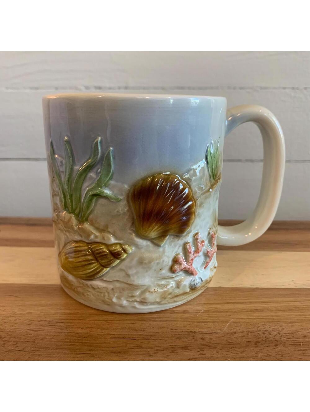 Vintage Otagiri Seashell Mug - 1981 - Handpainted - Japan